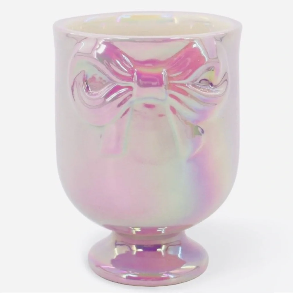 Target Bullseye Ceramic Purple Bow Makeup Brush Holder